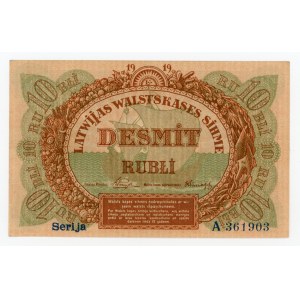 Latvia, 10 rubles 1919 A (1574)
