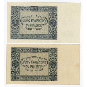 GG, a set of 5 gold 1941 AC and 5 gold 1941 AE. Total of 2 pcs. (130)