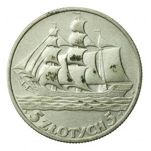 II RP, 5 złotych 1936, Żaglowiec (702)