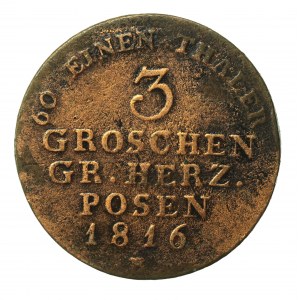 Granducato di Posen, 3 grosze 1816-B, Wrocław (783)