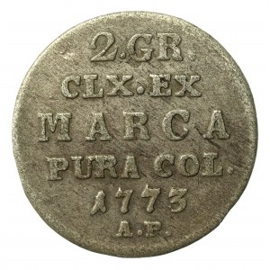 Stanislaw August Poniatowski, 2 pennies (half gold) 1773 A.P., Warsaw (790)
