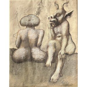Jan Lebenstein ( 1930 - 1999 ), Scéne Champetre, 1966