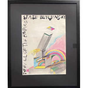 Andrzej Dudziński ( 1945 - 2023 ), The fall of the empire state building N.Y.