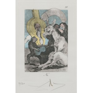 Salvador Dalì ( 1904 - 1989 ), N. (Piastra 38 dei Capricesde Goya di Dalì), 1977