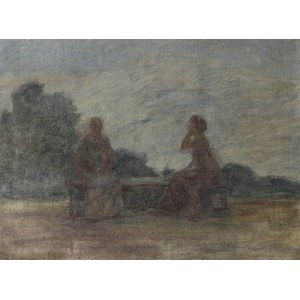 Samuel Hirszenberg ( 1865 - 1908), Conversation on a bench, 1901