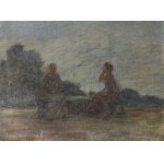 Samuel Hirszenberg ( 1865 - 1908 ), Rozmowa na ławce, 1901
