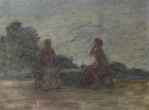 Samuel Hirszenberg ( 1865 - 1908 ), Rozmowa na ławce, 1901