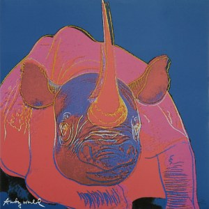 Andy Warhol, Nosorożec czarny, z cyklu “Zagrożone gatunki”, 1983