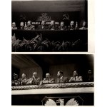 Communist Poland, circa 1955. - Photographs from the Celebration of the 38th Anniversary of the October Revolution: Bolesław Bierut, Józef Cyrankiewicz