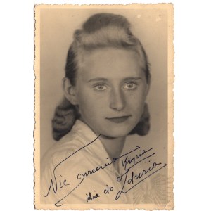 1940s. - Portrait Photograph of a Woman with Handwritten Dedication