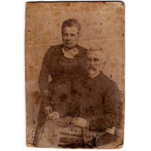 19th century, Russian Empire, Kaluga - Photograph of a Woman and a Man ; Photographer S. Adamovich