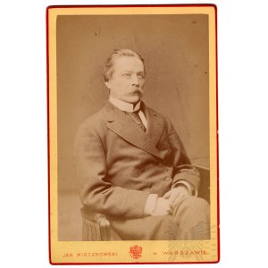Circa 1880, Warsaw - Portrait photograph of a man; Photographer Jan Mieczkowski
