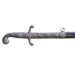 Turkish parade saber with silver handle and scabbard, 19th century in the kilij style.