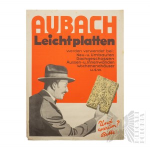 Nemecko - Reklamný leták pre Aubach Lightweight Building Boards (Guenther-Werke) Dresden (Drážďany)