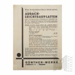 Nemecko - Reklamný leták pre Aubach Lightweight Building Boards (Guenther-Werke) Dresden (Drážďany)