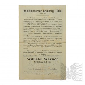 Germany- Advertising Leaflet Cattle Drinker Patent Schoenefeld Wilhelm Werner Zielona Gora (Gruenberg in Schleise)