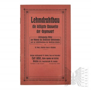 Niemcy- Broszura Reklamowa Konstrukcje Drut Do Gliny Curt Adler (Lehmdrahtbau die billigste Bauweise der Gegenwart Curt Adler) Wrocław (Breslau)