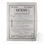Germany - Advertising Leaflet of Densin Concentrated Mortar Additive, Densin Factory of Chemical and Technical Products (Densin Konzentrierter Mortelzusatz, Densin Fabrik Chem. Techn. Produkte), Frankurt am Main (Frankfurt Am Main)