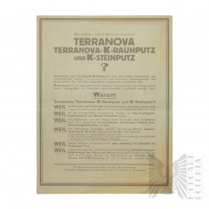 Niemcy - Plakat Reklamowy Terranova Kolorowa Sucha Zaprawa Do Kamieniarstwa (Terranova Farbiger Trockenmortel Fur Steinmetzmassige Beardbeitug)