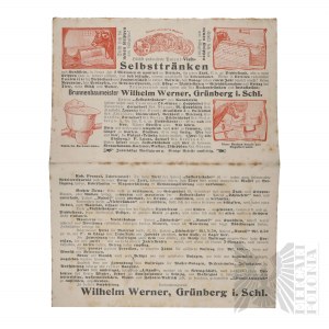 Niemcy - Ulotka Reklamowa Poideł automatycznych dla Bydła (Selbsttranken Brunnenbaumeister Wilhelm Werner)
