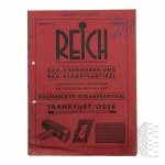 III Rzesza- Katalog Reklamowy Sprzęty Budowlane Żelazne Artykuły Zaopatrzenia Budowlanego Konrad Reich (Reich Inh. Konrad Reich Und Herman Goebel) Frankfurt Nad Odrą (Frankfurt An Der Oder) po 1936 Roku