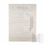 II RP - Plakat Reklamowy Pistolet Lutowniczy Aladyn, Bartelmuss i Suchy, Bielsko