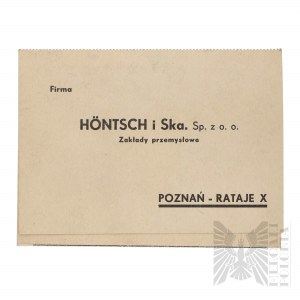 II RP- Ulotka Reklamowa Hoentsch i Ska Sp. z o.o., Poznań