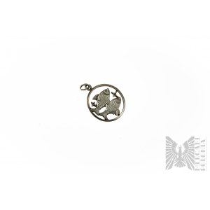 Zawieszka ze Znakiem Zodiaku Ryby, Srebro 800