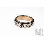 Men's Designer Ring with Spinning Center, 925 Silver