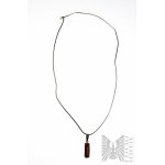 Elongated Rectangular Necklace with Desert Sand, Rope Braid, 925 Silver