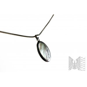 Lange Perlenkette mit Perlen, Seilgeflecht, 925 Silber