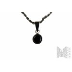 Round Hematite Necklace, Cord Braid, 925 Silver
