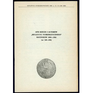 Biuletyn Numizmatyczny Spis (149-200)
