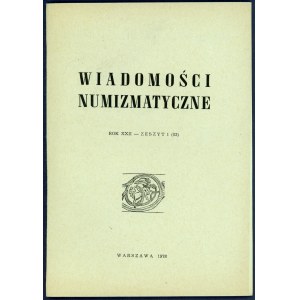 Wiadomości Numizmatyczne Rok XXII / 1978 (komplet)
