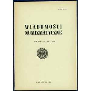 Wiadomości Numizmatyczne Rok XXIV / 1980 (komplet)