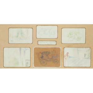 Jacek Malczewski (1854 Radom - 1929 Cracovia), Collezione di 6 disegni coautoriali e autografo dell'artista, 1926 ca.