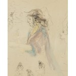 Jacek Malczewski (1854 Radom - 1929 Kraków), Portrety kobiet i postaci wędrowców - szkic kompozycyjny