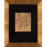 Bruno Schulz (1892 Drohobycz - 1942 Drohobycz), Para na ulicy (Autoportret), lata 30. XX w.
