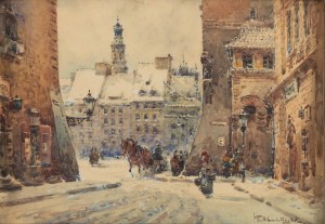 Władysław Chmieliński (1911 Warszawa - 1979 Warszawa), Widok na Rynek Starego Miasta w Warszawie