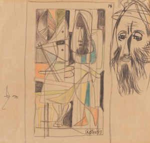 Jankiel Adler (1895 Tuszyn k. Łodzi - 1949 Aldbourne k. Londynu), Kompozycja z portretem, 1943