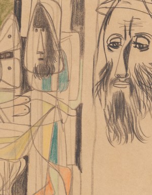 Jankiel Adler (1895 Tuszyn k. Łodzi - 1949 Aldbourne k. Londynu), Kompozycja z portretem, 1943