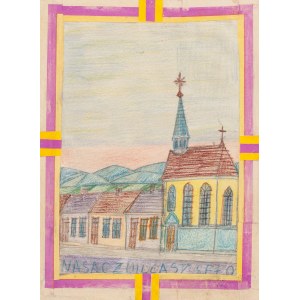 Nikifor Krynicki (1895 Krynica - 1968 Folusz), Pejzaż miejski z kościołem