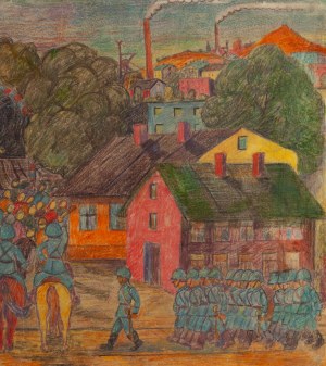 Paweł Wróbel (1913 Katowice-Szopienice - 1984 ), Wkroczenie Wojska Polskiego do Szopienic w 1922