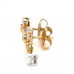 EARRINGS IN 18K YELLOW GOLD 6.46 GR - FLOWER WITH DIAMONDS - HR1003