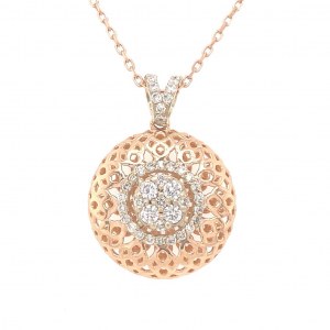 ROSE GOLD CHOKER NECKLACE 4.11 GR WITH DIAMONDS - PND20405