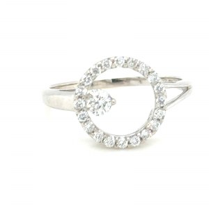 14K WHITE GOLD RING 2.75 GR WITH DIAMONDS - HI51