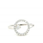 14K WHITE GOLD RING 2.75 GR WITH DIAMONDS - HI51