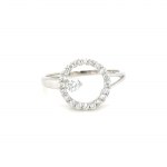 14K WHITE GOLD RING 2.75 GR WITH DIAMONDS - HI51