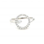 14K WHITE GOLD RING 2.75 GR WITH DIAMONDS - HI51