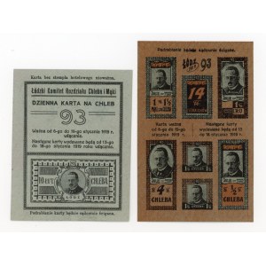Łódź, kartki żywnościowe 1919 - okres 93. Razem 2 szt. (137)